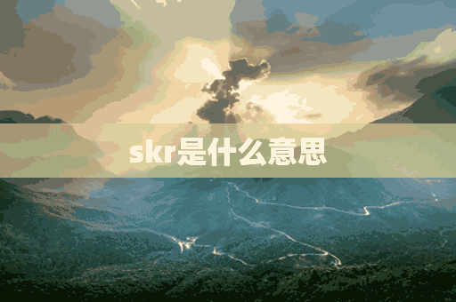 skr是什么意思(skr是什么意思梗)